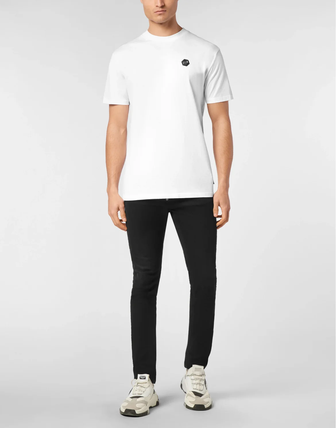 T-shirt Round Neck SS Strass Gothic Plein, цвет: Белый