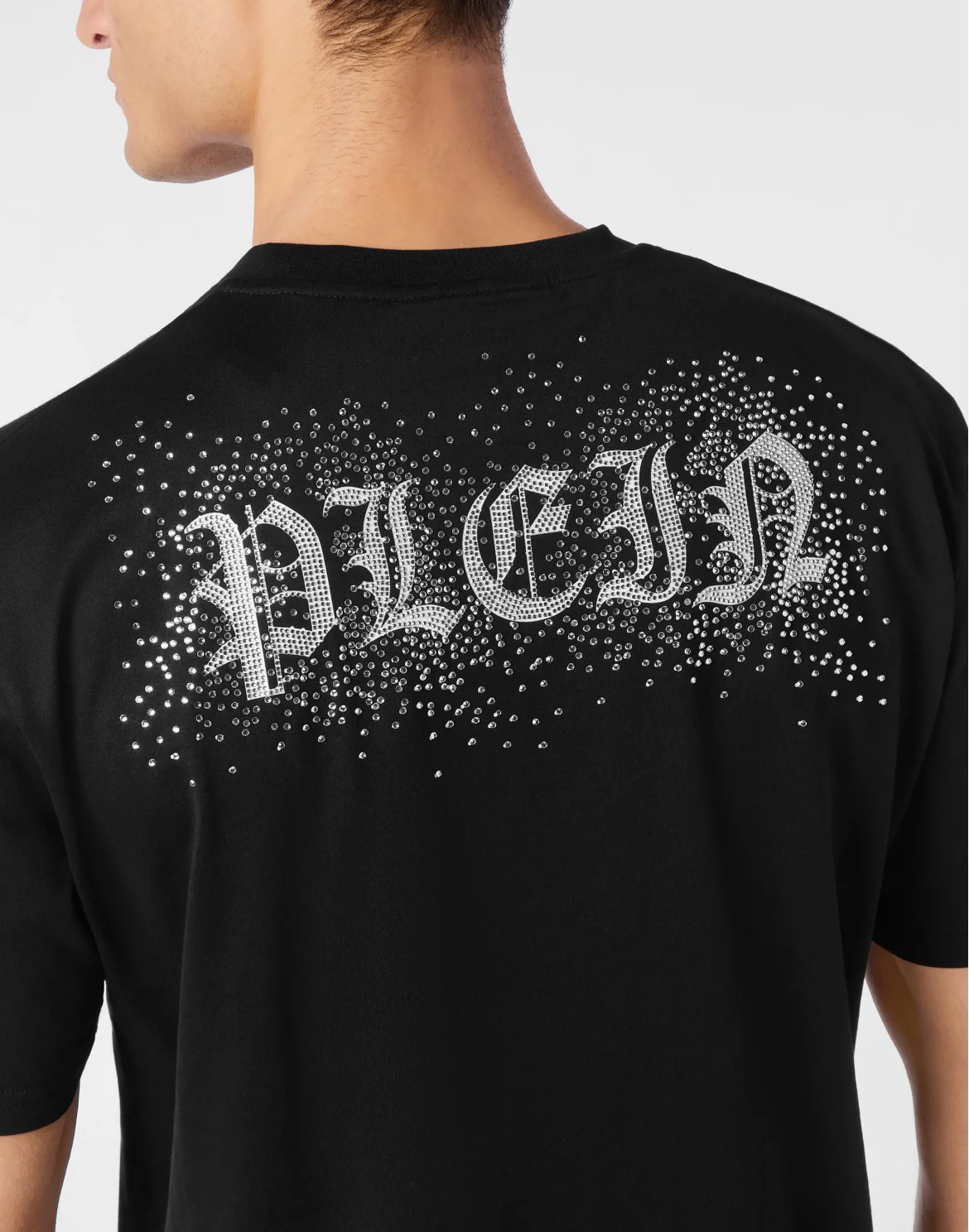 T-shirt Round Neck SS Strass Gothic Plein, цвет: Черный