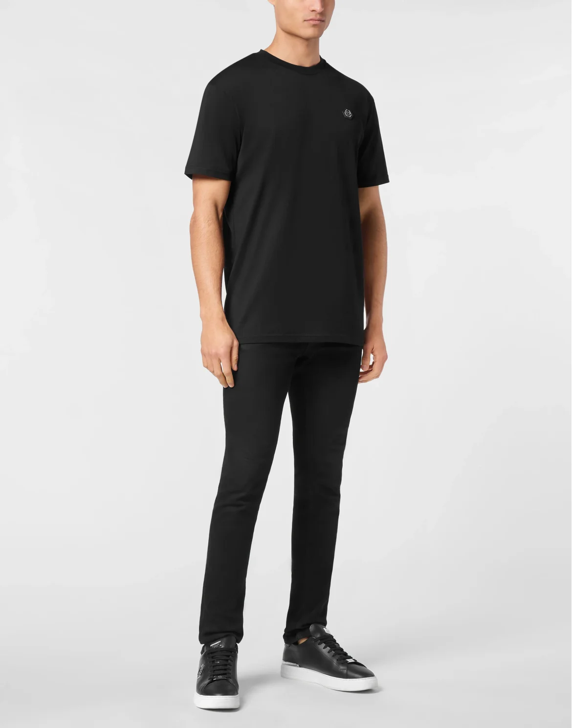 T-shirt Round Neck SS Strass Gothic Plein, цвет: Черный