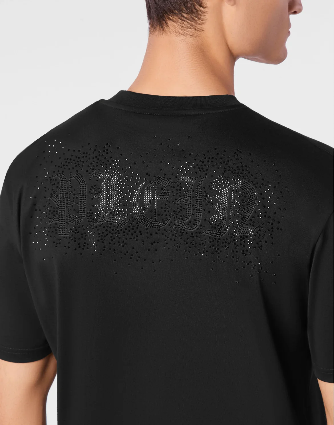 T-shirt Round Neck SS Strass Gothic Plein, цвет: Черный