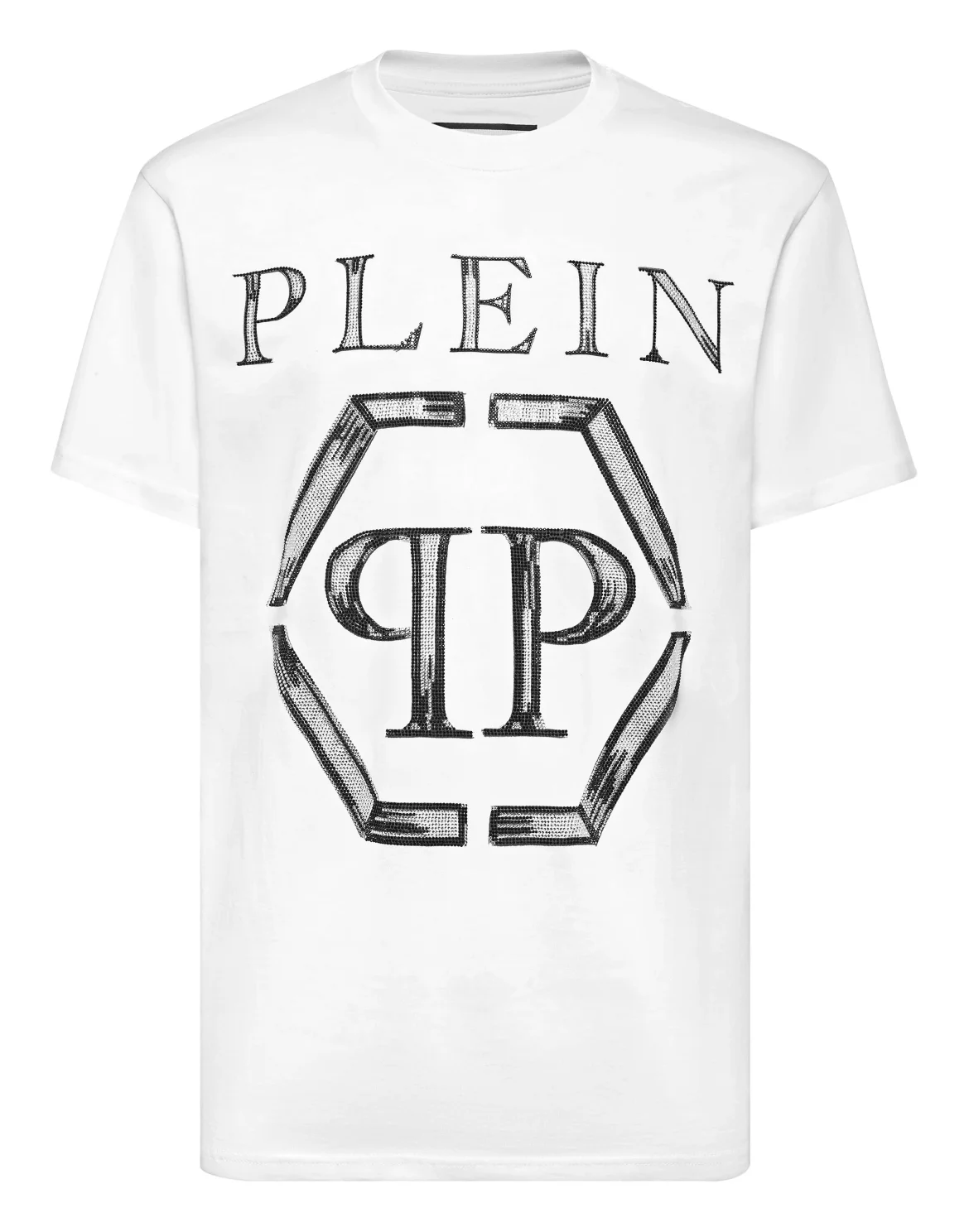 Jersey T-shirt Round Neck SS Strass Hexagon, цвет: Белый
