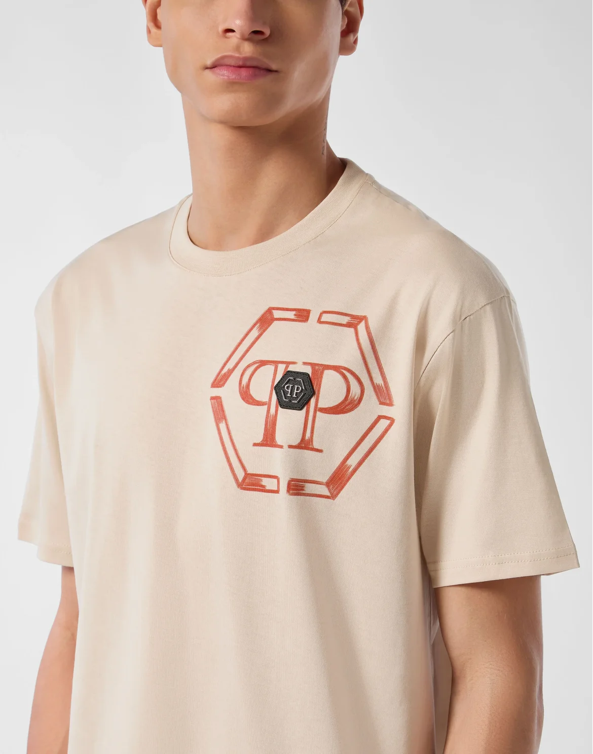 Jersey T-shirt Round Neck SS Hexagon, цвет: Бежевый