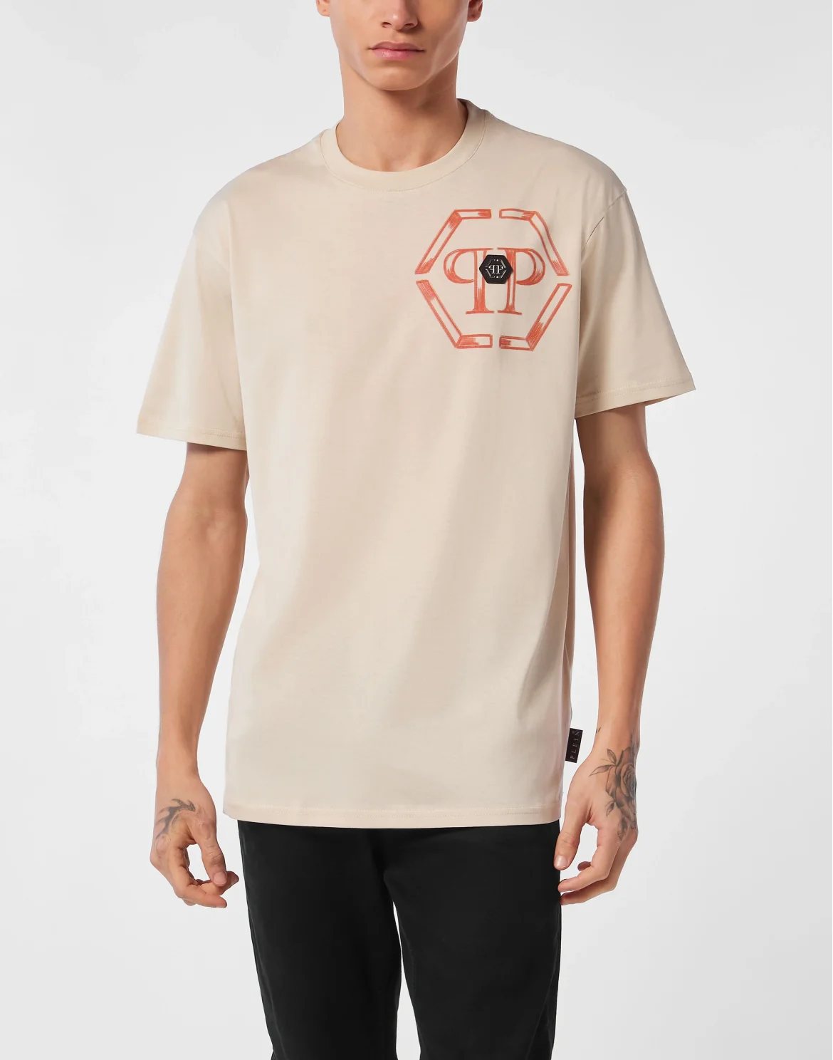 Jersey T-shirt Round Neck SS Hexagon, цвет: Бежевый