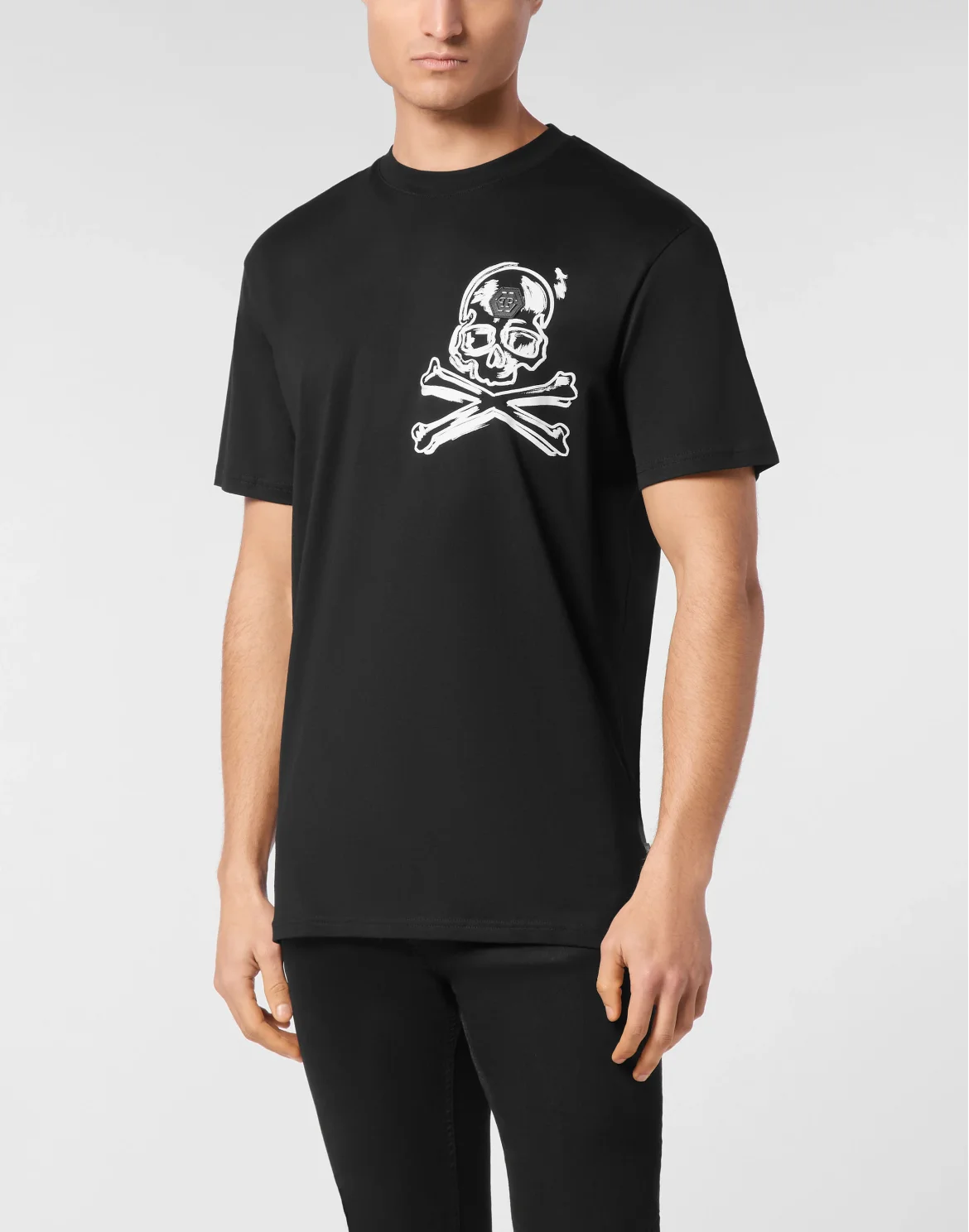 Jersey T-shirt Round Neck SS Skull & Bones, цвет: Черный