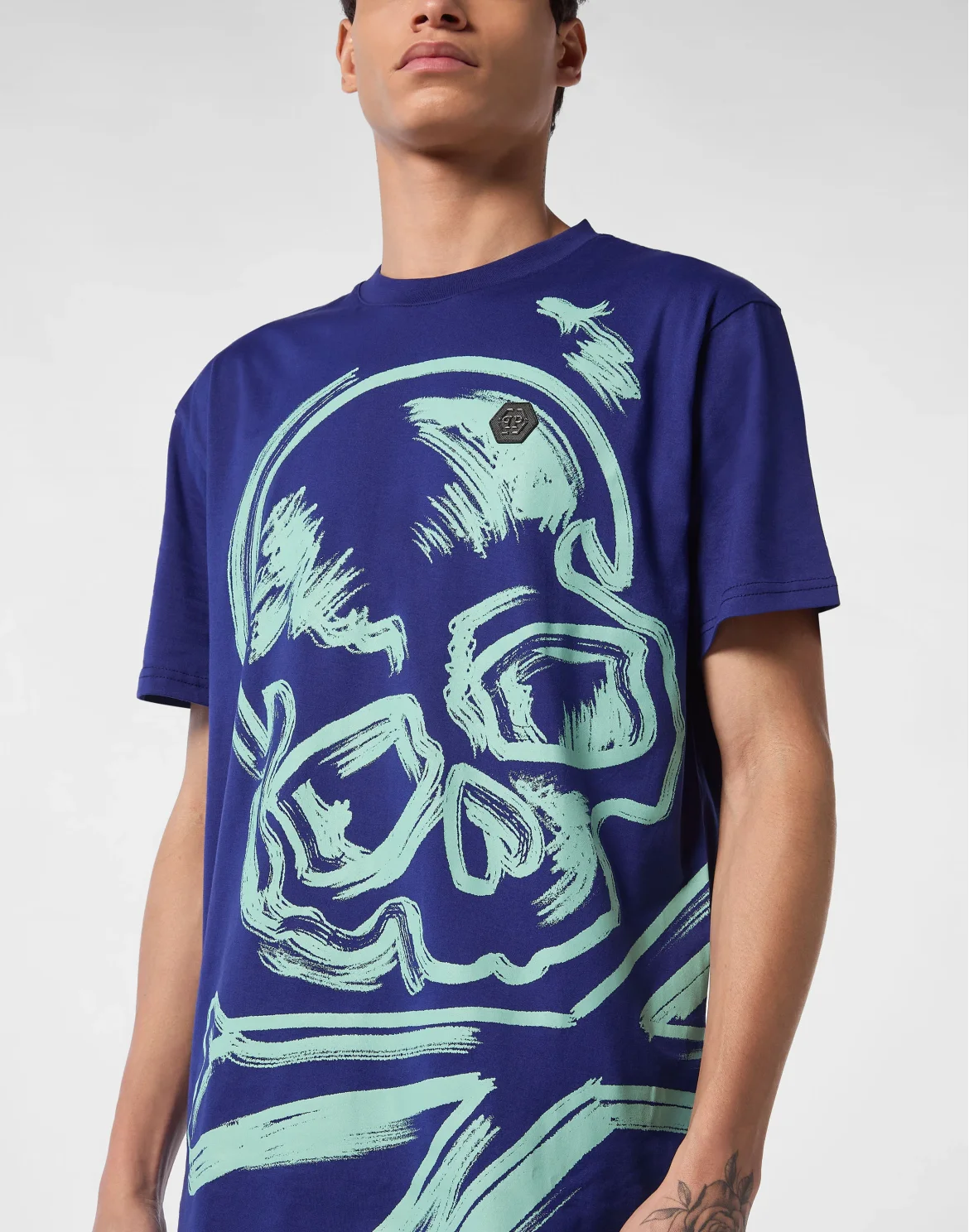 Jersey T-shirt Round Neck SS Skull&Bones, цвет: Синий