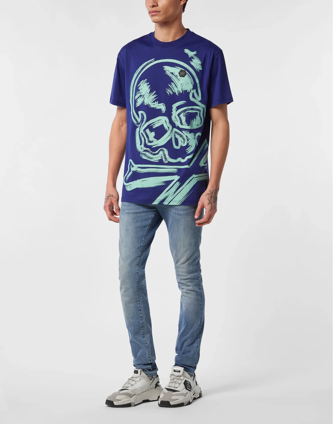 Jersey T-shirt Round Neck SS Skull&Bones, цвет: Синий