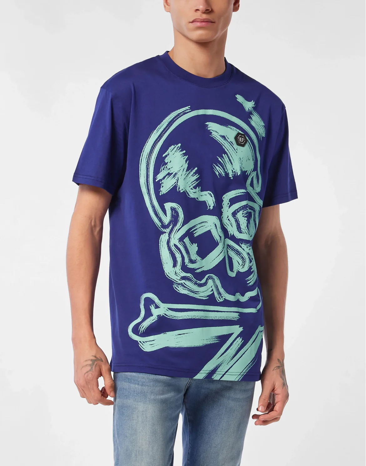 Jersey T-shirt Round Neck SS Skull&Bones, цвет: Синий