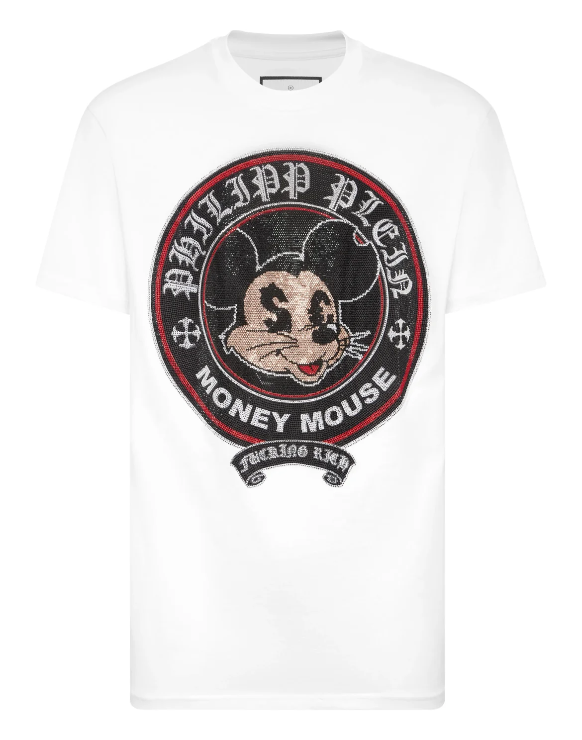Jersey T-shirt Round Neck SS Strass Money Mouse, цвет: Белый