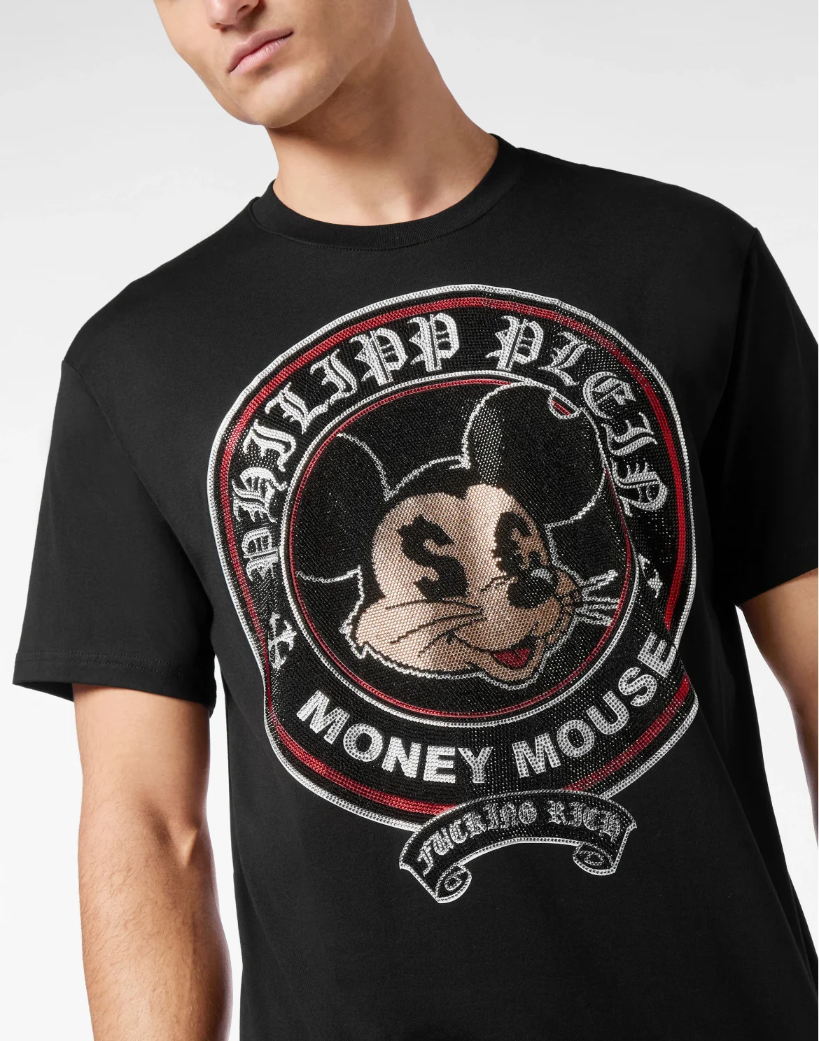 Jersey T-shirt Round Neck SS Strass Money Mouse, цвет: Черный