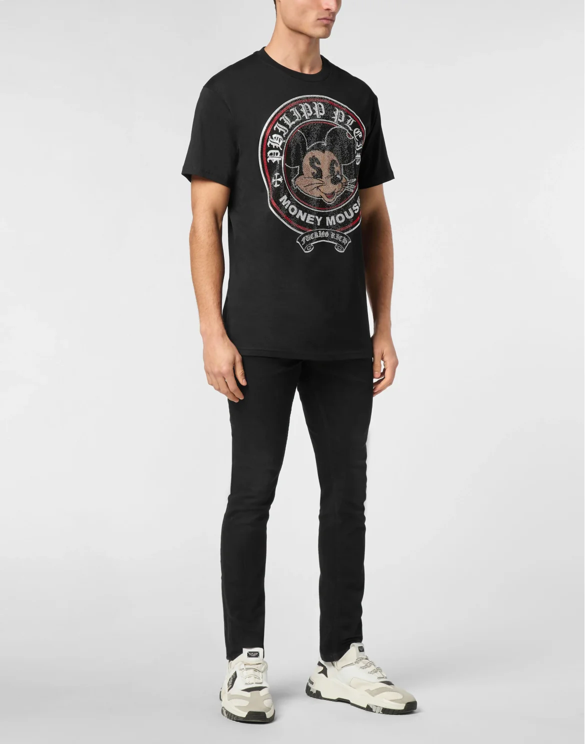 Jersey T-shirt Round Neck SS Strass Money Mouse, цвет: Черный