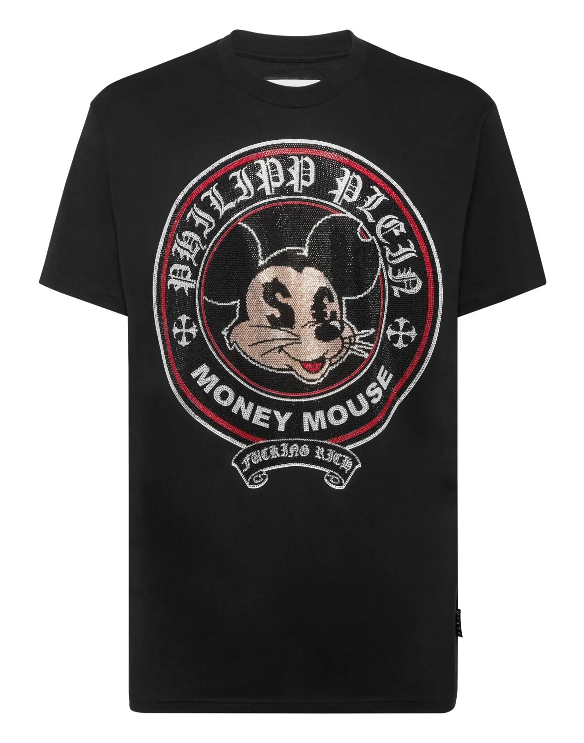 Jersey T-shirt Round Neck SS Strass Money Mouse, цвет: Черный
