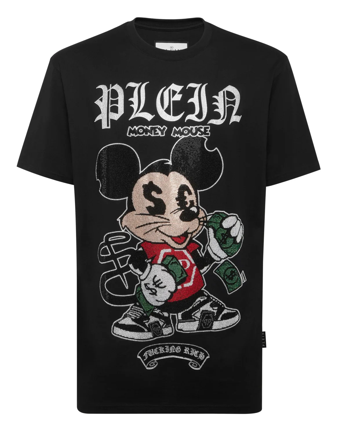 Jersey T-shirt Round Neck SS Strass Money Mouse, цвет: Черный