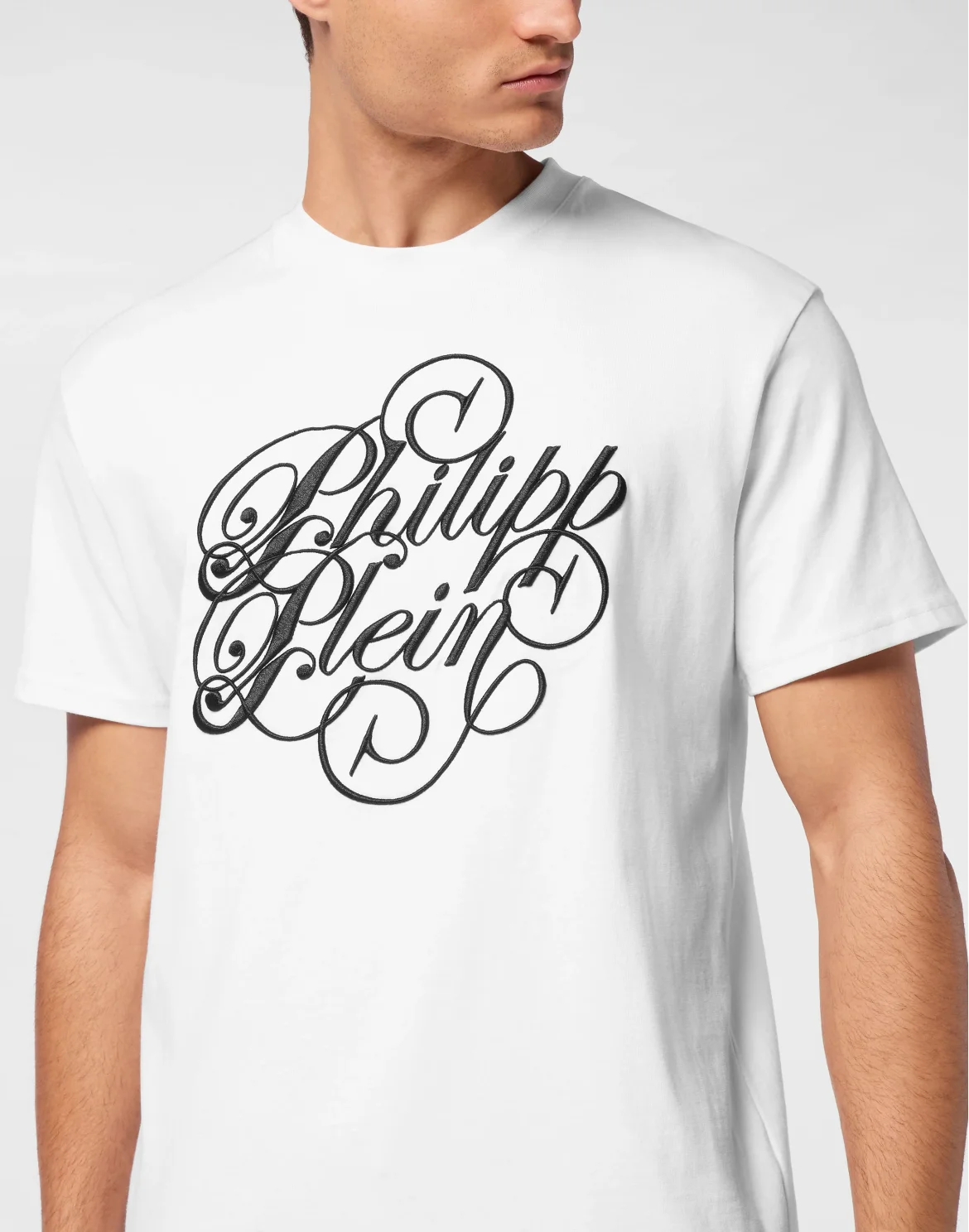 T-shirt Round Neck SS Plein Coursive, цвет: Белый