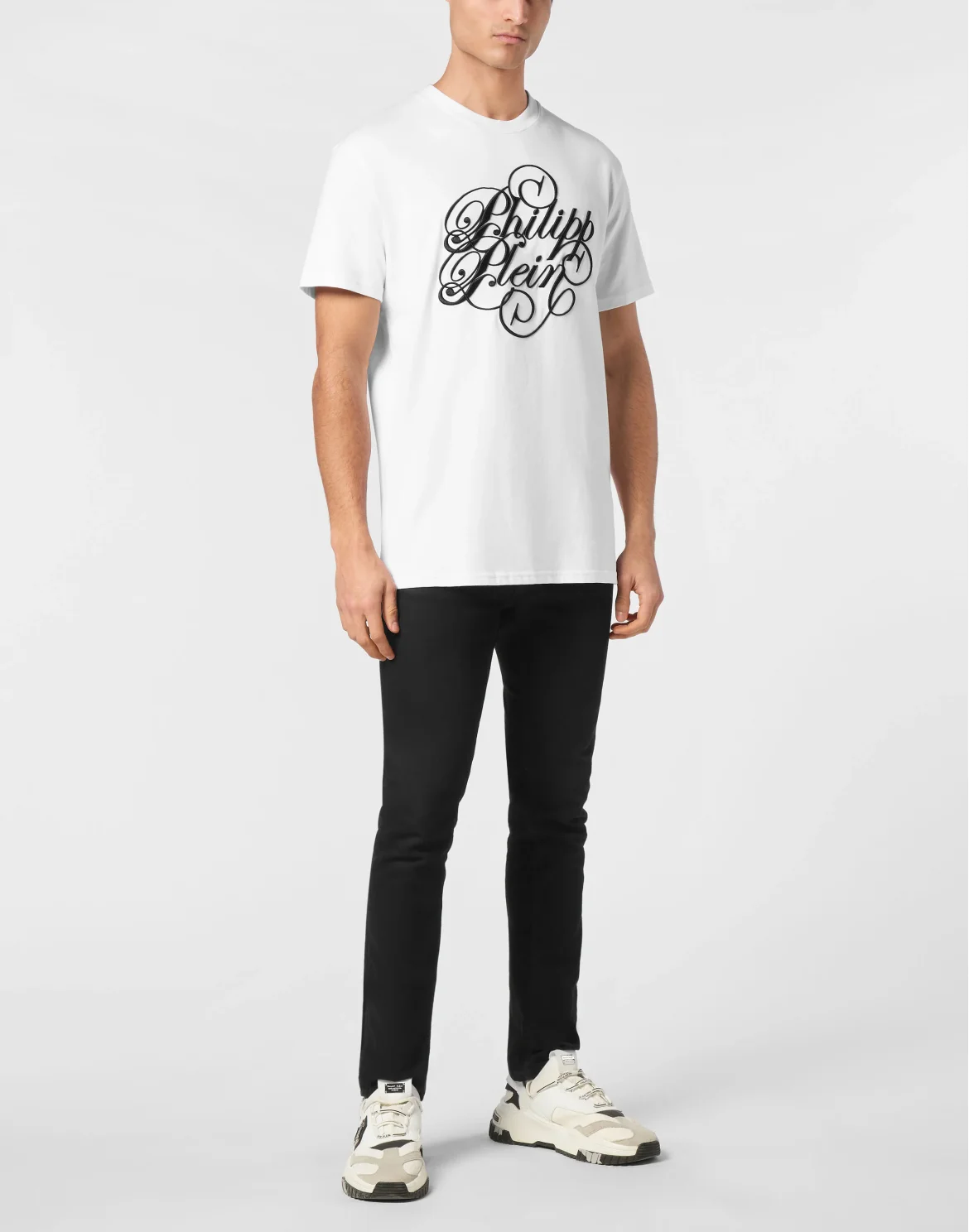 T-shirt Round Neck SS Plein Coursive, цвет: Белый