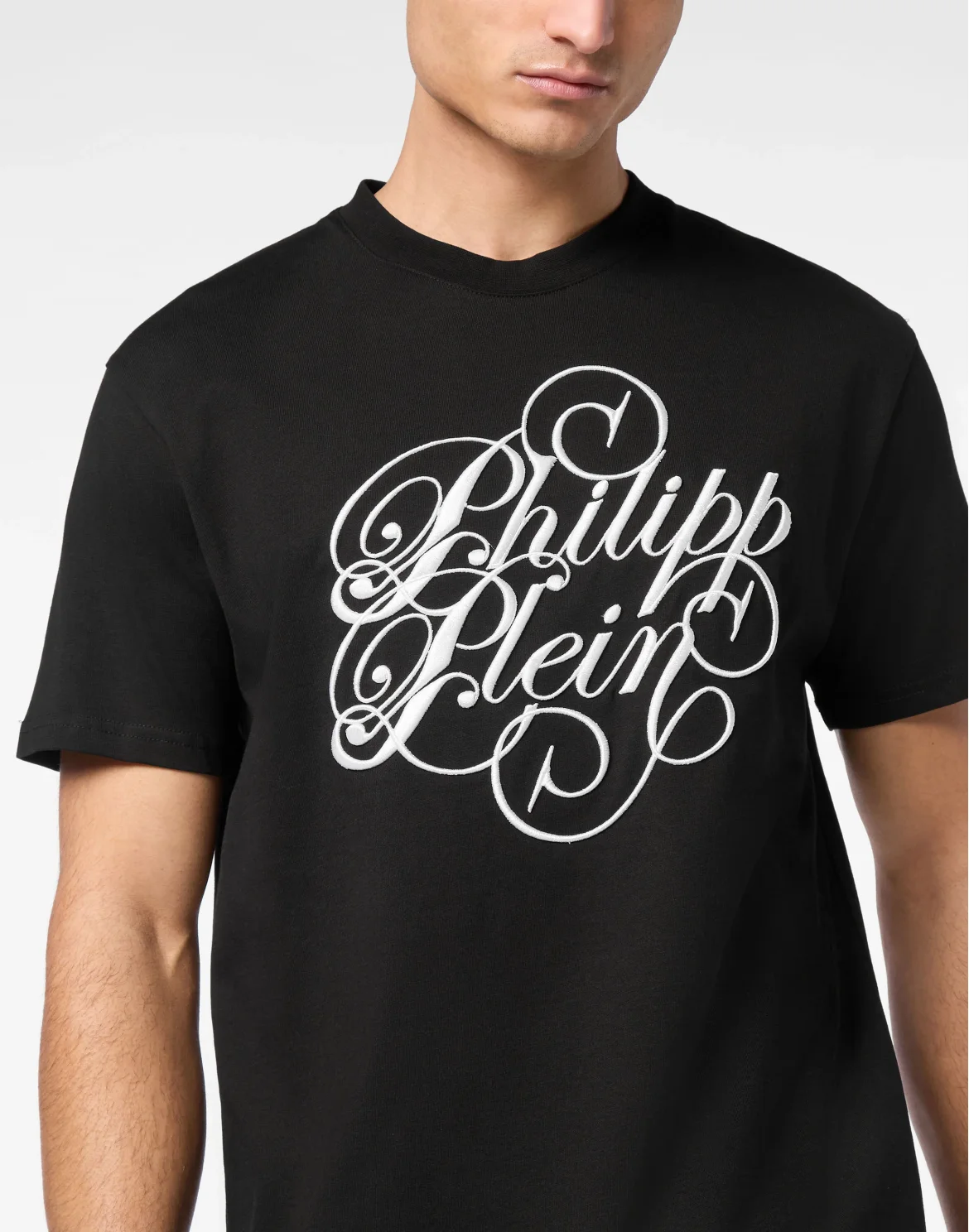 T-shirt Round Neck SS Plein Coursive, цвет: Черный