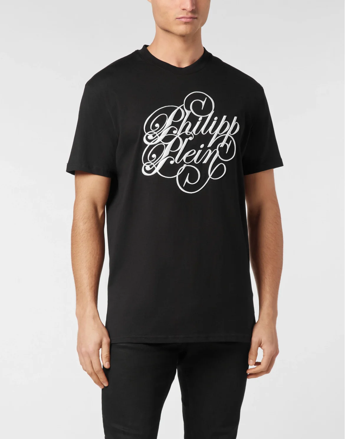 T-shirt Round Neck SS Plein Coursive, цвет: Черный