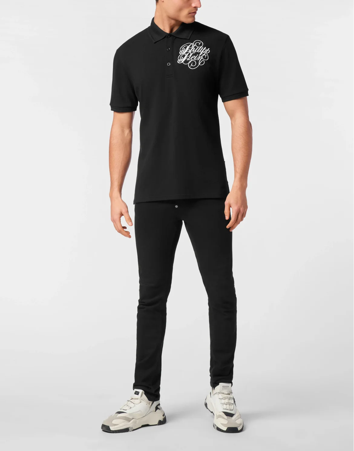 Polo shirt SS Full Stones Coursive, цвет: Черный