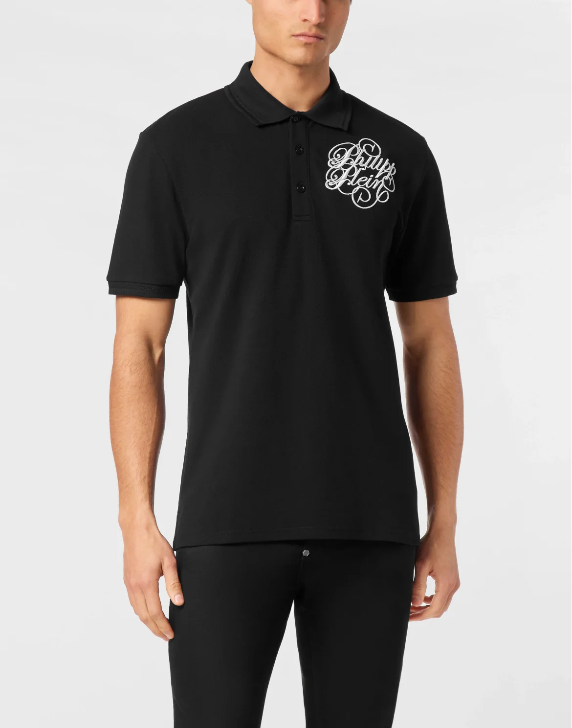 Polo shirt SS Full Stones Coursive, цвет: Черный
