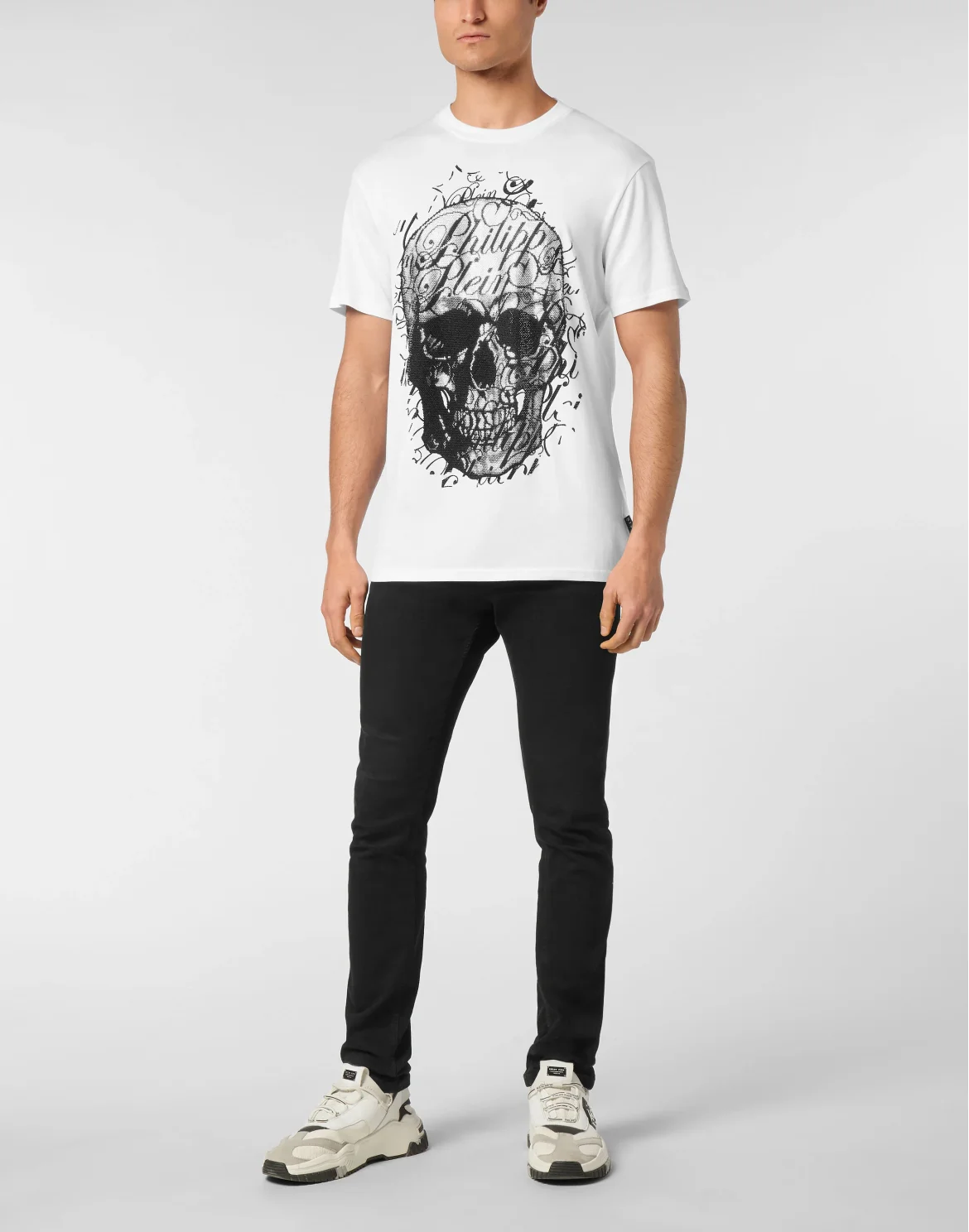 T-shirt Round Neck SS Skull Coursive, цвет: Белый