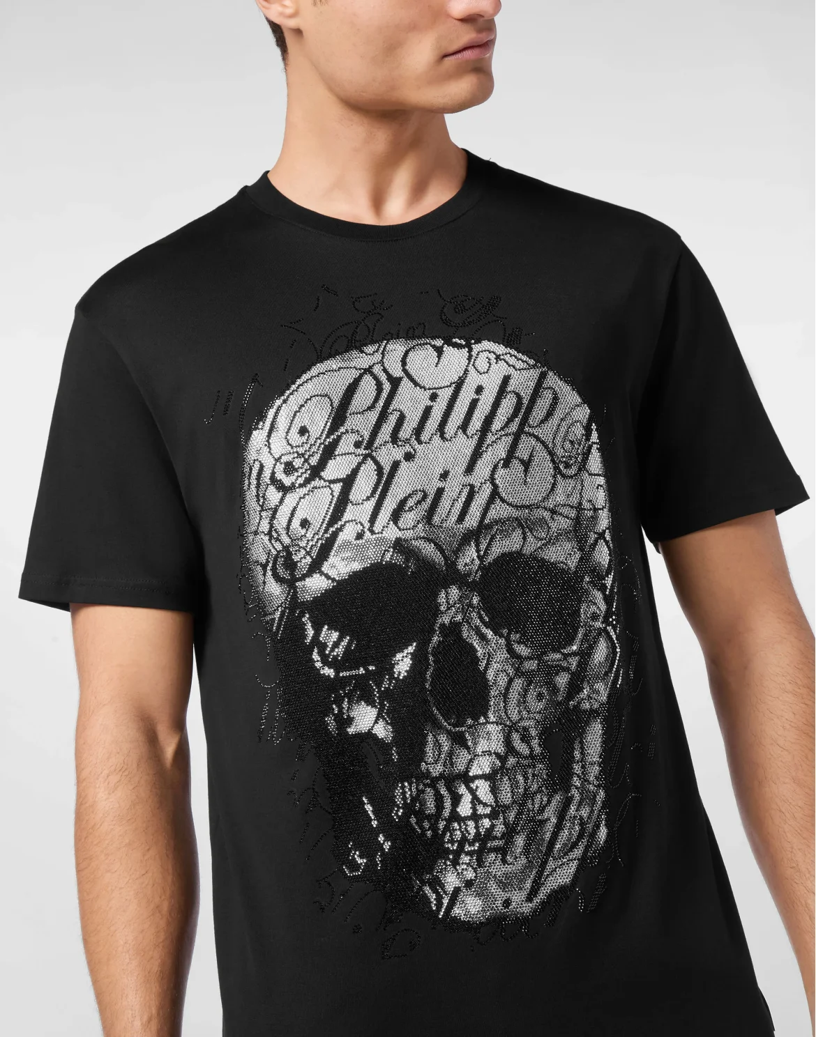 T-shirt Round Neck SS Skull Coursive, цвет: Черный