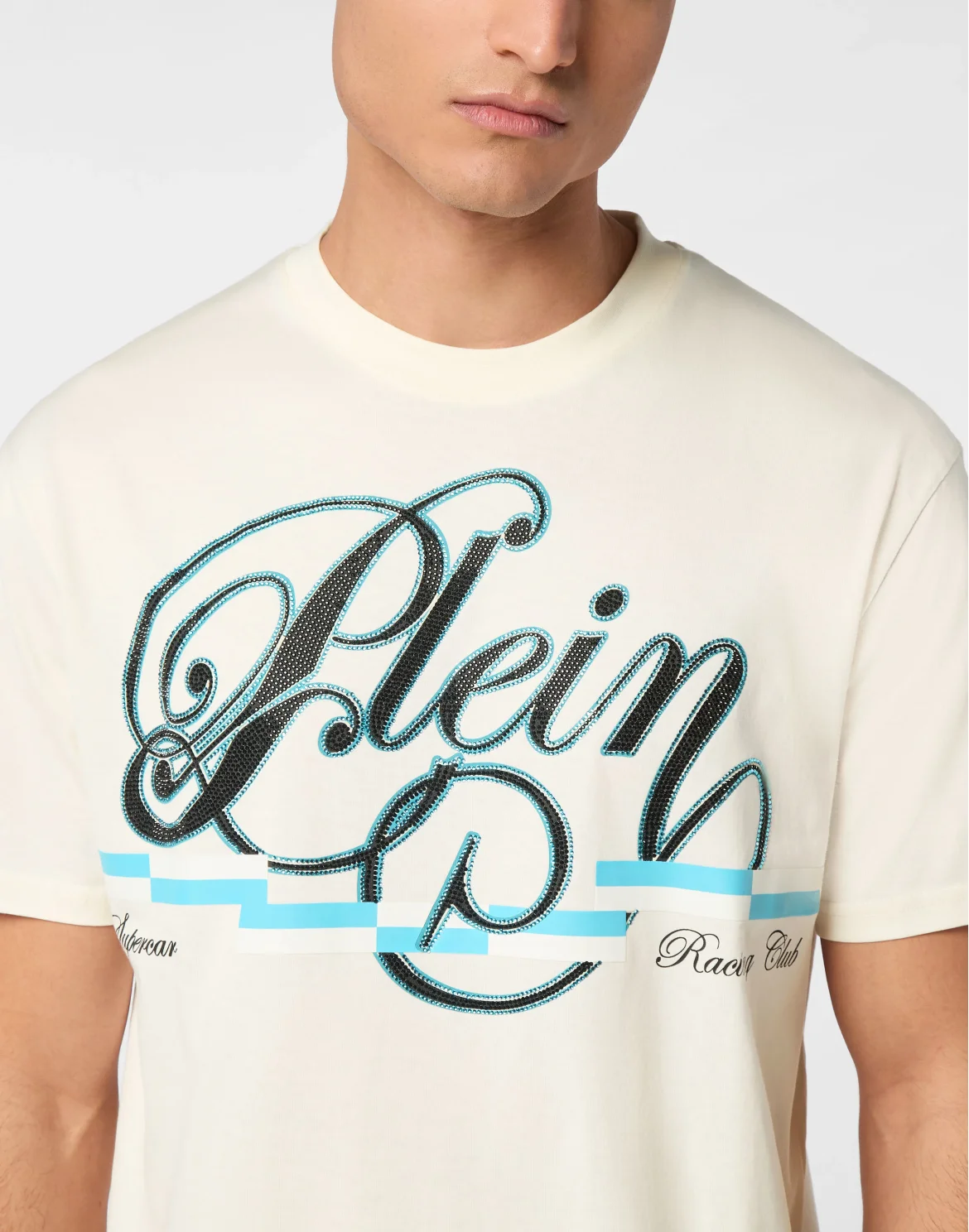 T-shirt Round Neck SS Coursive Border, цвет: Бежевый