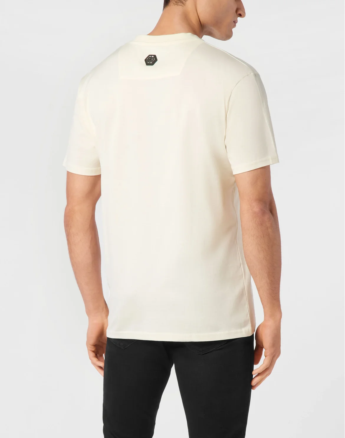 T-shirt Round Neck SS Coursive Border, цвет: Бежевый
