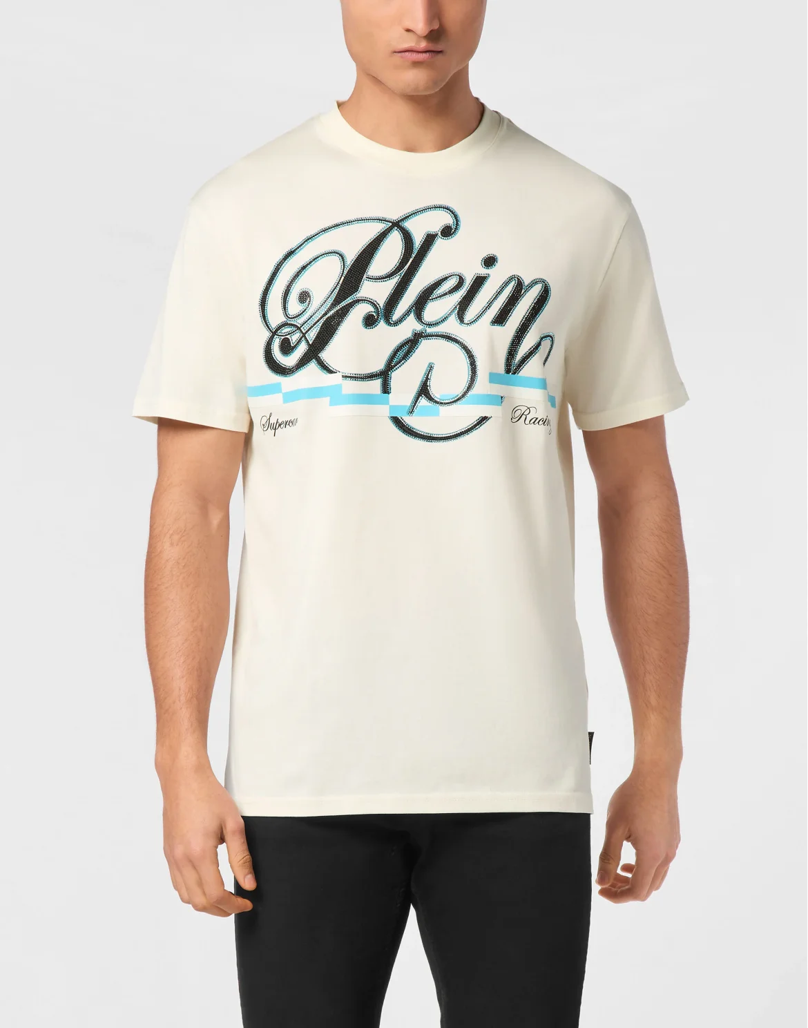 T-shirt Round Neck SS Coursive Border, цвет: Бежевый