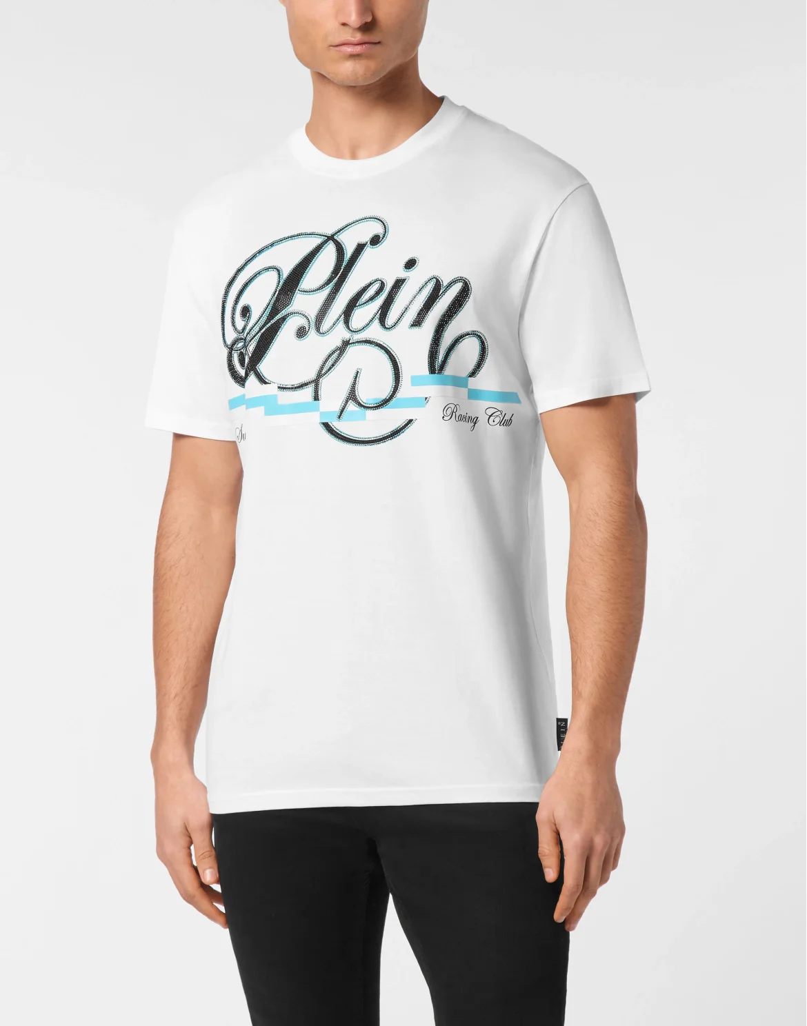 T-shirt Round Neck SS Coursive Border, цвет: Белый