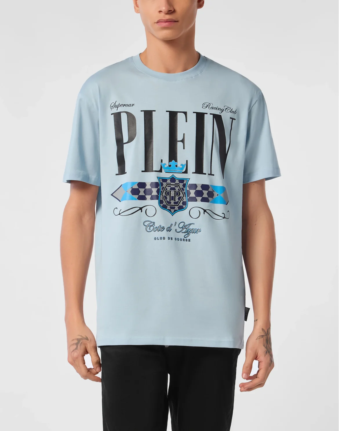 T-shirt Round Neck SS Plein Stemma, цвет: Голубой