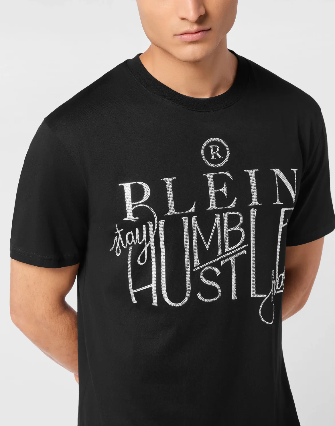 T-shirt Round Neck Stay Humble, цвет: Черный