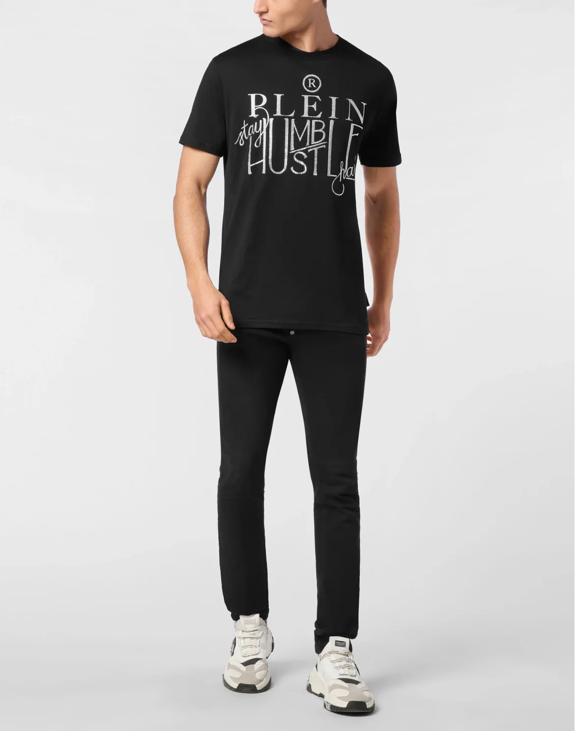 T-shirt Round Neck Stay Humble, цвет: Черный