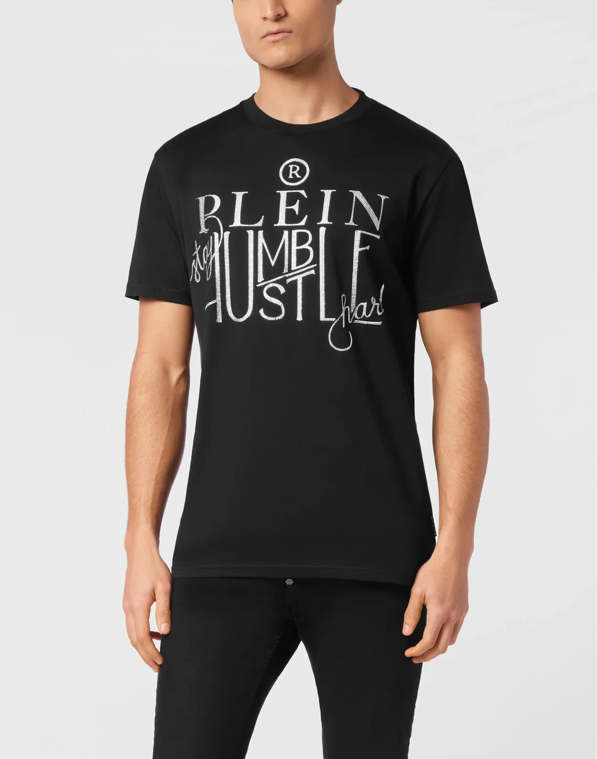 T-shirt Round Neck Stay Humble, цвет: Черный