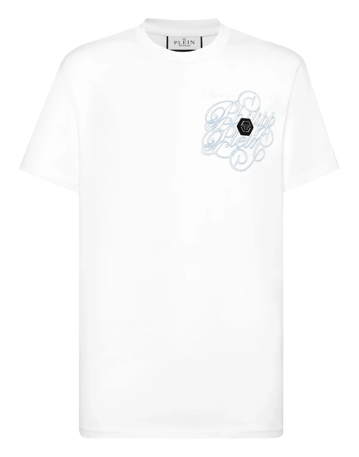 T-shirt Round Neck Plein Coursive Stones, цвет: Белый