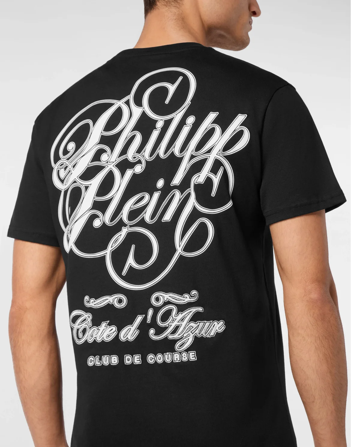 T-shirt Round Neck Plein Coursive Stones, цвет: Черный