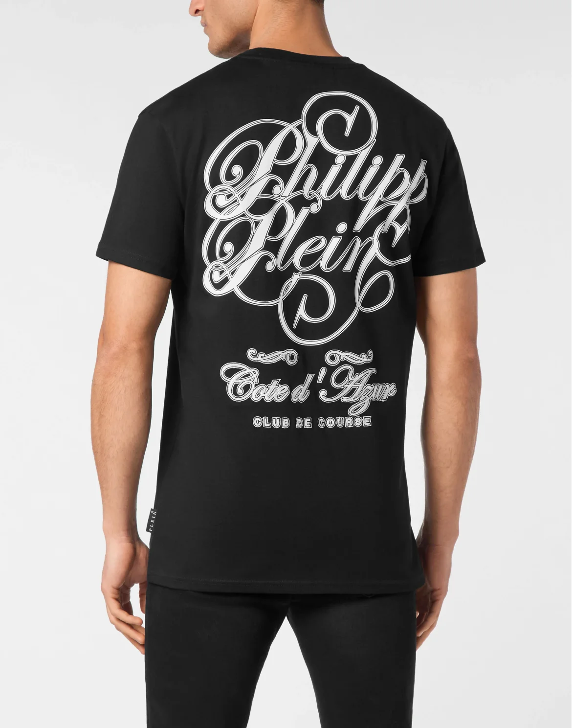 T-shirt Round Neck Plein Coursive Stones, цвет: Черный