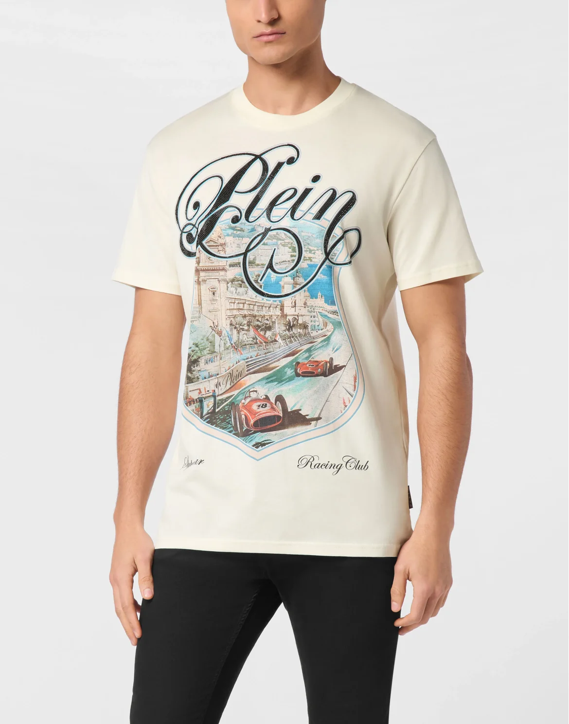 T-shirt Round Neck SS Racing Car Stones, цвет: Бежевый