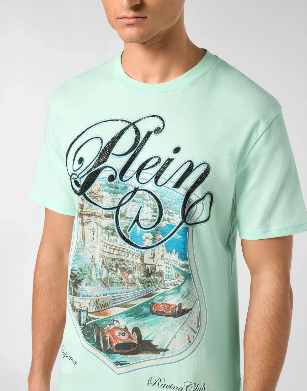 T-shirt Round Neck SS Racing Car Stones, цвет: Зеленый