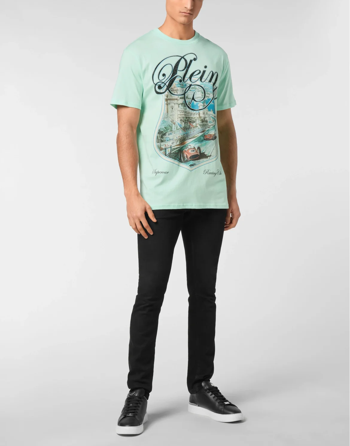 T-shirt Round Neck SS Racing Car Stones, цвет: Зеленый