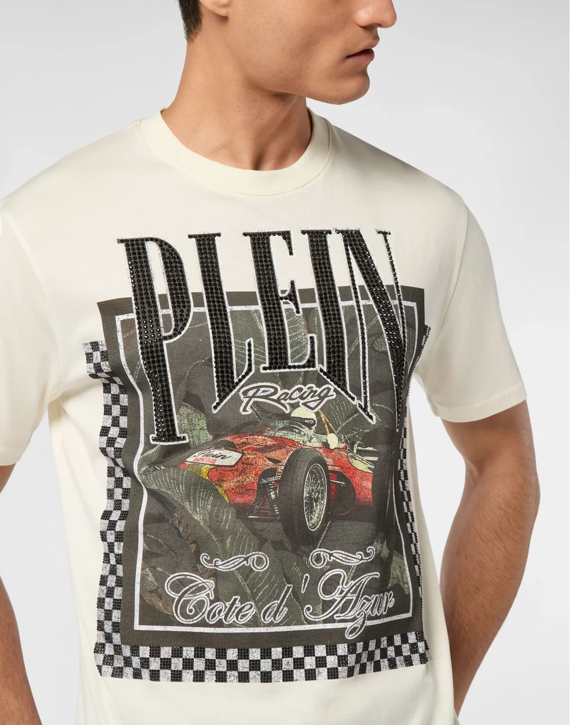 T-shirt Round Neck SS Racing, цвет: Бежевый