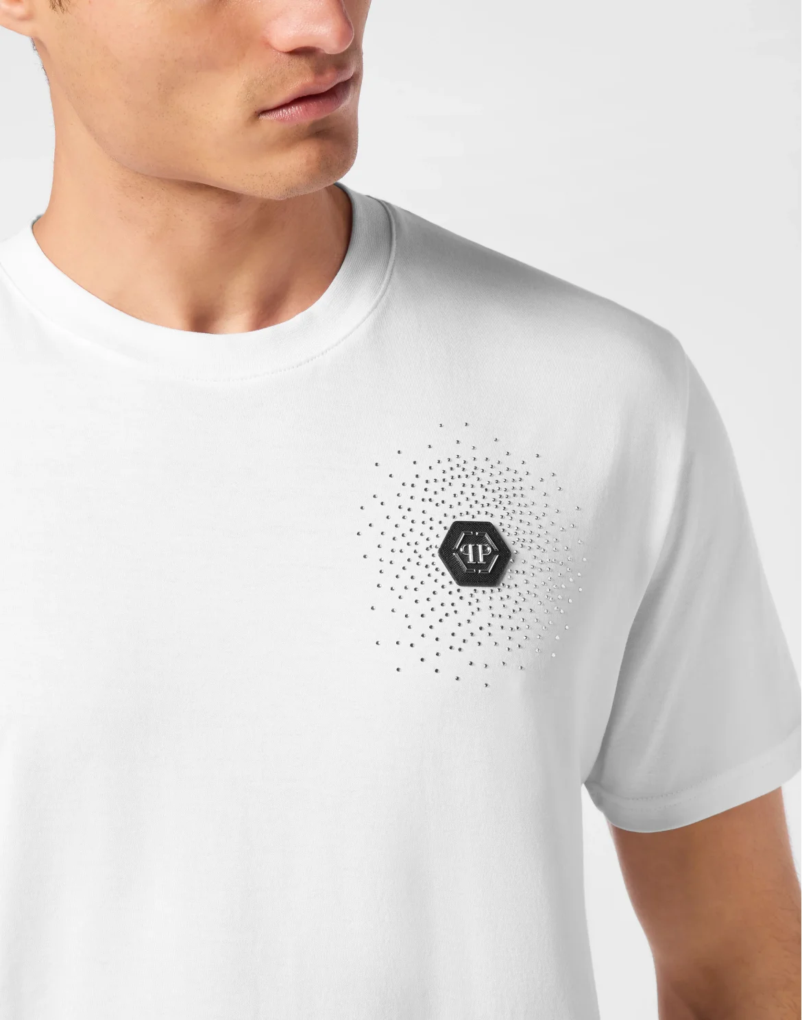 T-shirt Round Neck SS Bling Strass, цвет: Белый
