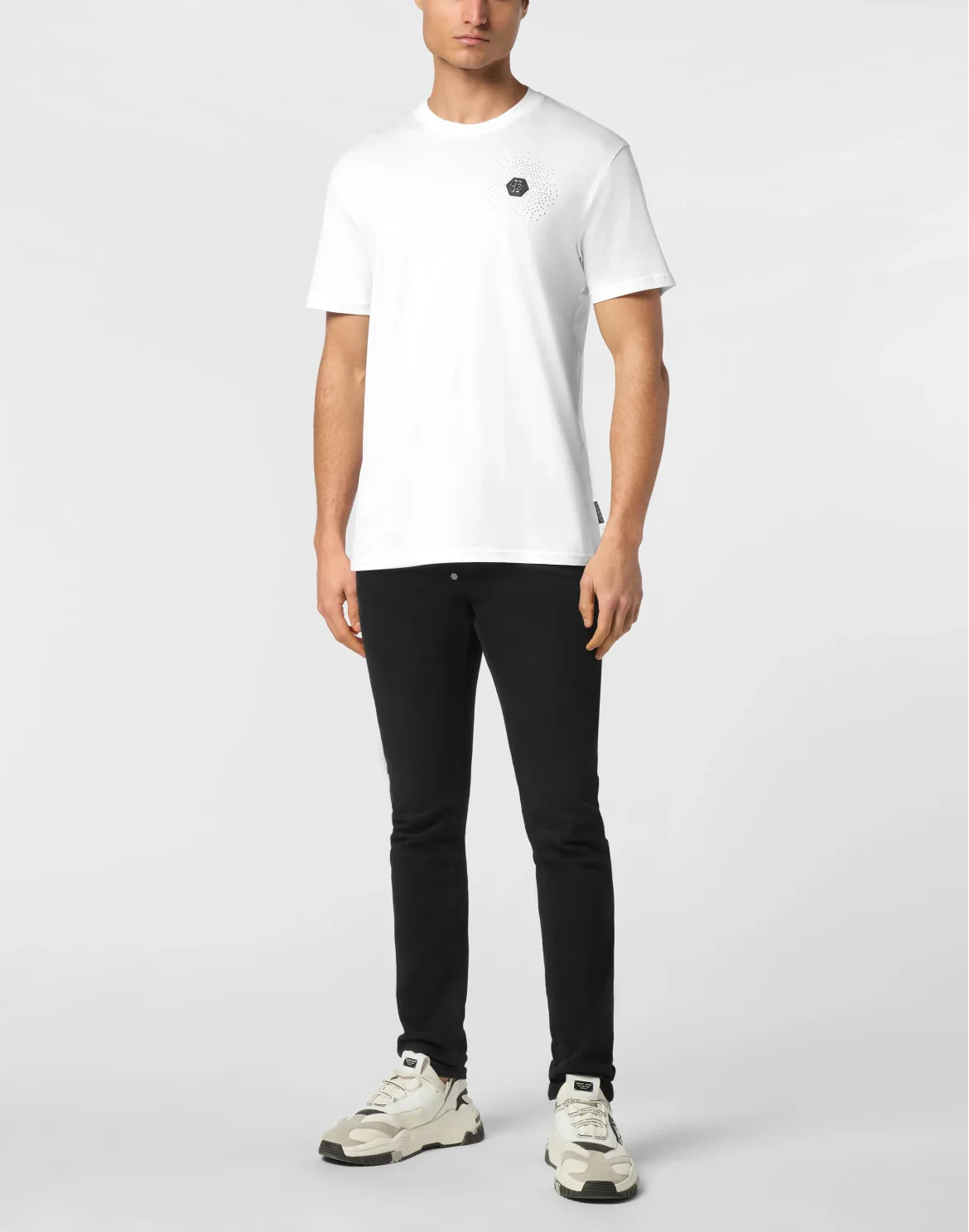T-shirt Round Neck SS Bling Strass, цвет: Белый