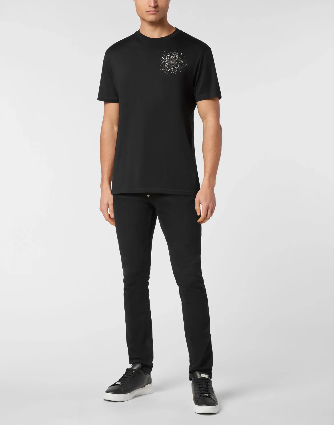 T-shirt Round Neck SS Bling Strass, цвет: Черный