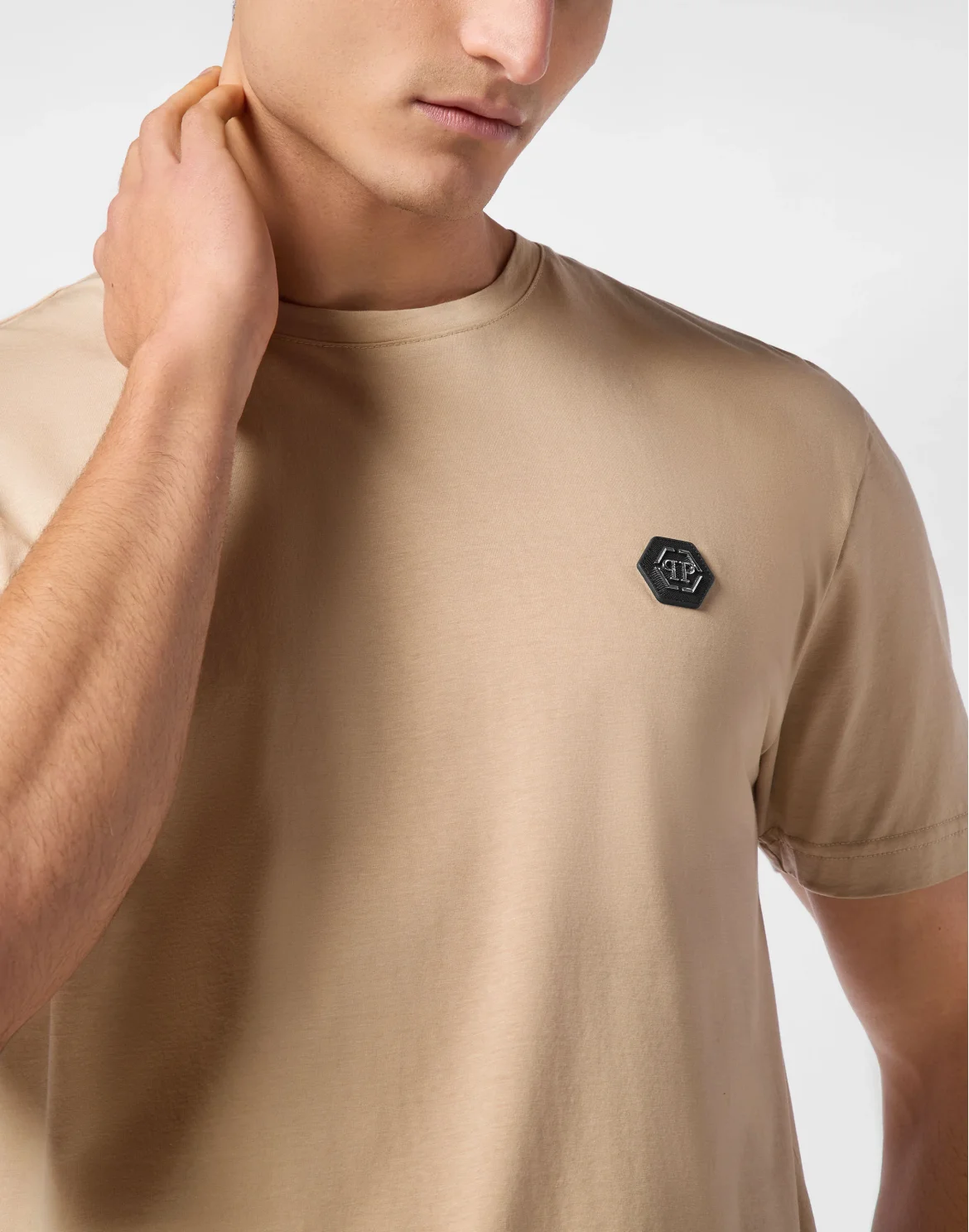 T-Shirt Round Neck Basic, цвет: Бежевый