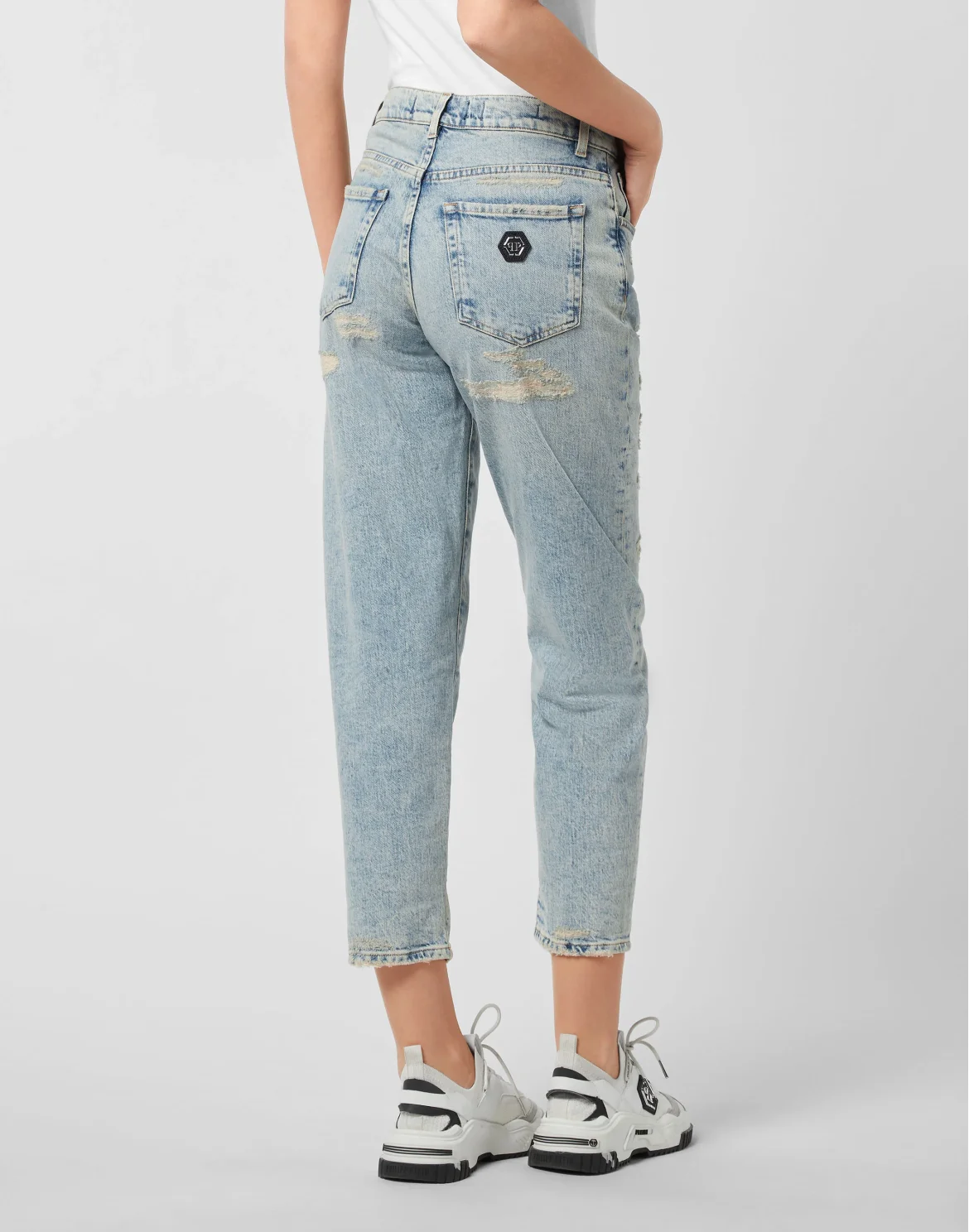 Mom Fit Vintage Denim Trousers, цвет: Голубой