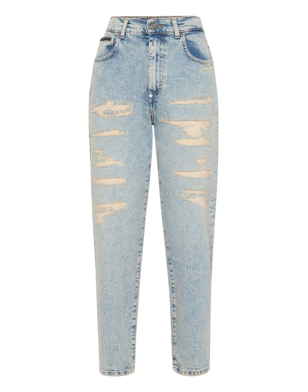 Mom Fit Vintage Denim Trousers, цвет: Голубой