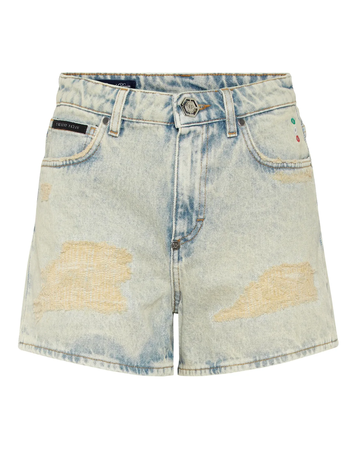 High Waist Vintage Denim Shorts, цвет: Голубой