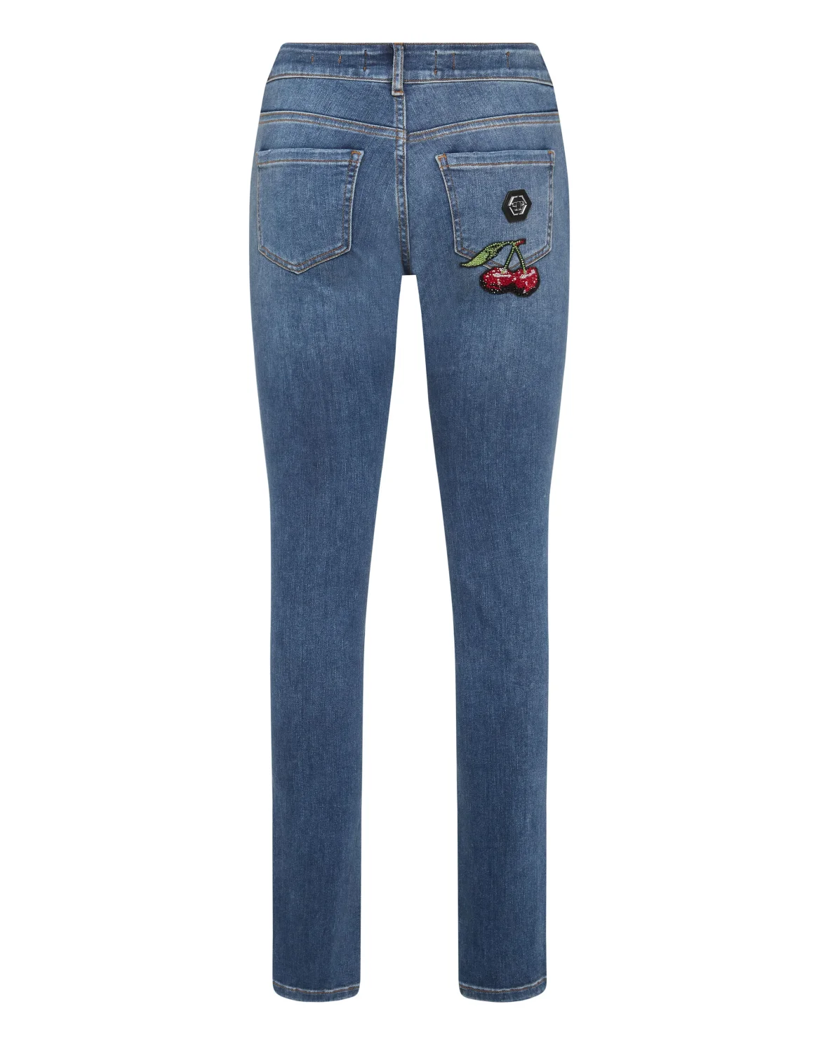Denim Trousers Slim Fit Cherries, цвет: Синий