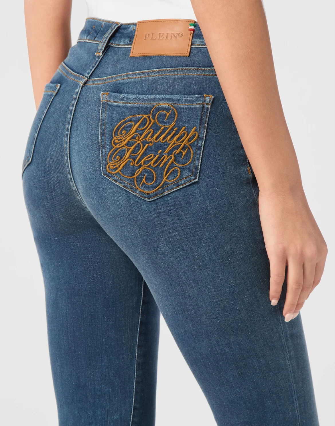 Denim High Waist Jegging Logo, цвет: Синий