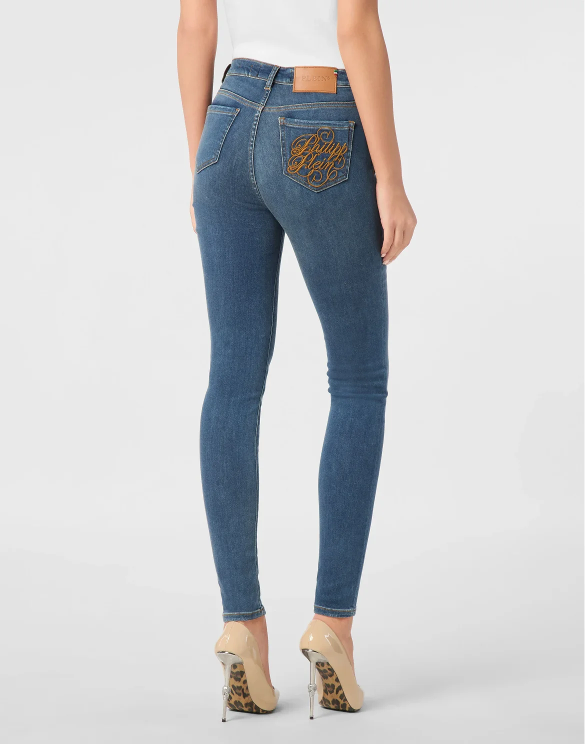 Denim High Waist Jegging Logo, цвет: Синий