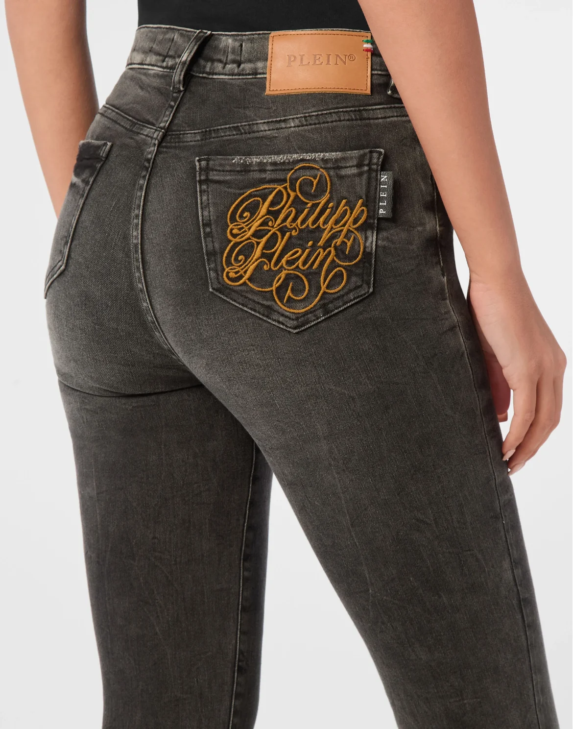 Denim High Waist Jegging Logo, цвет: Серый